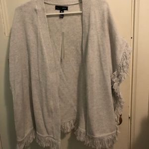 AQUA fringe poncho